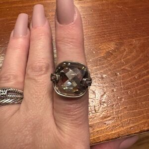 Brighton Silver and chocolate Gemstone Ring. Size 7